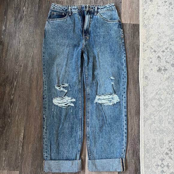 Ksubi | Distressed Ripped Knee Straight Leg Denim Jeans, Size 29 - Picture 1 of 7